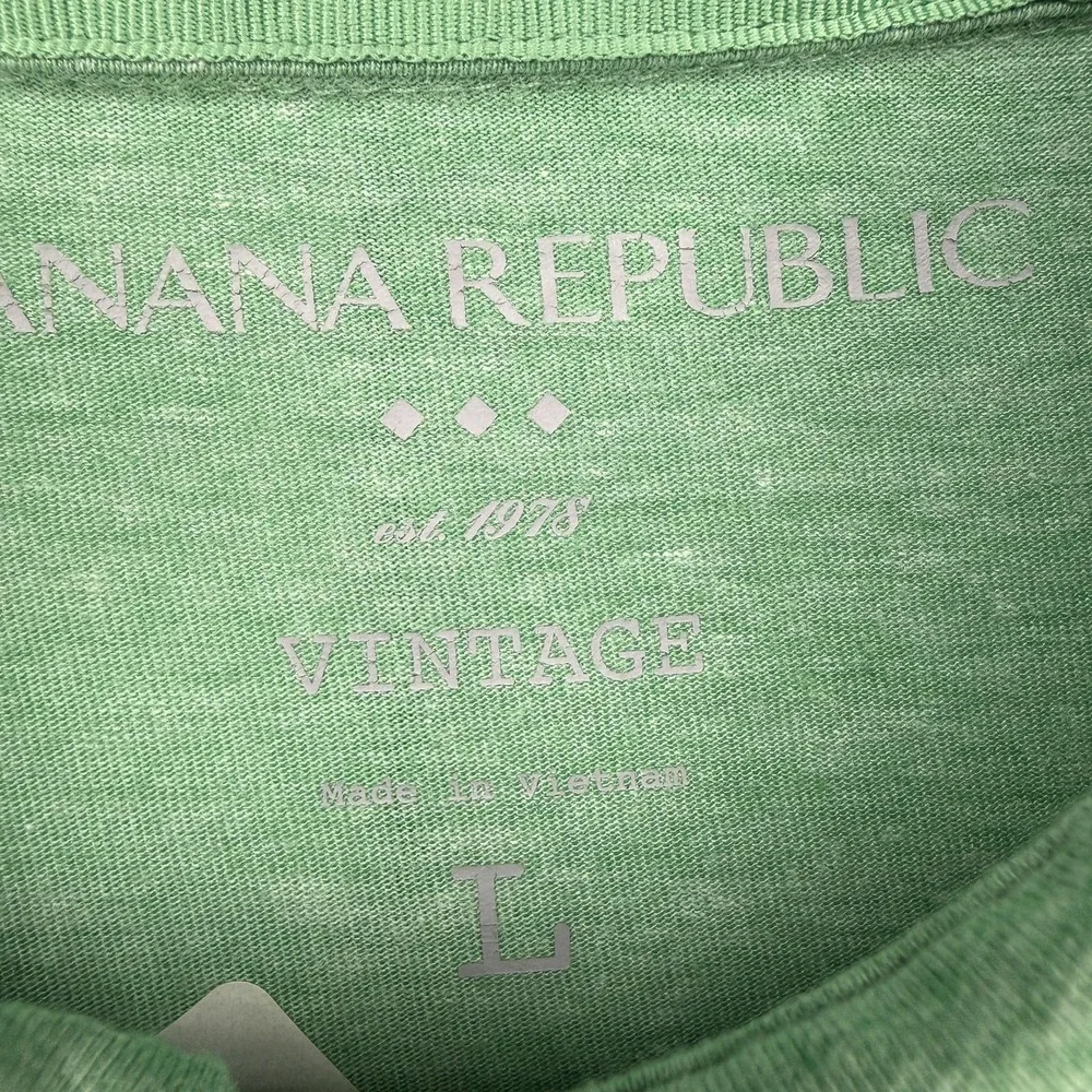 Banana Republic Polo Shirt Mens Large Green Vintage Short Sleeve Jersey Knit